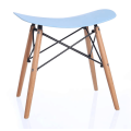 stable plastic stool with wood leg